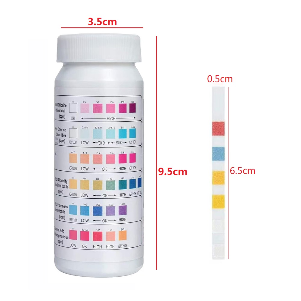 Ph Strip Test - 50 peças/garrafa multiuso 6 em 1