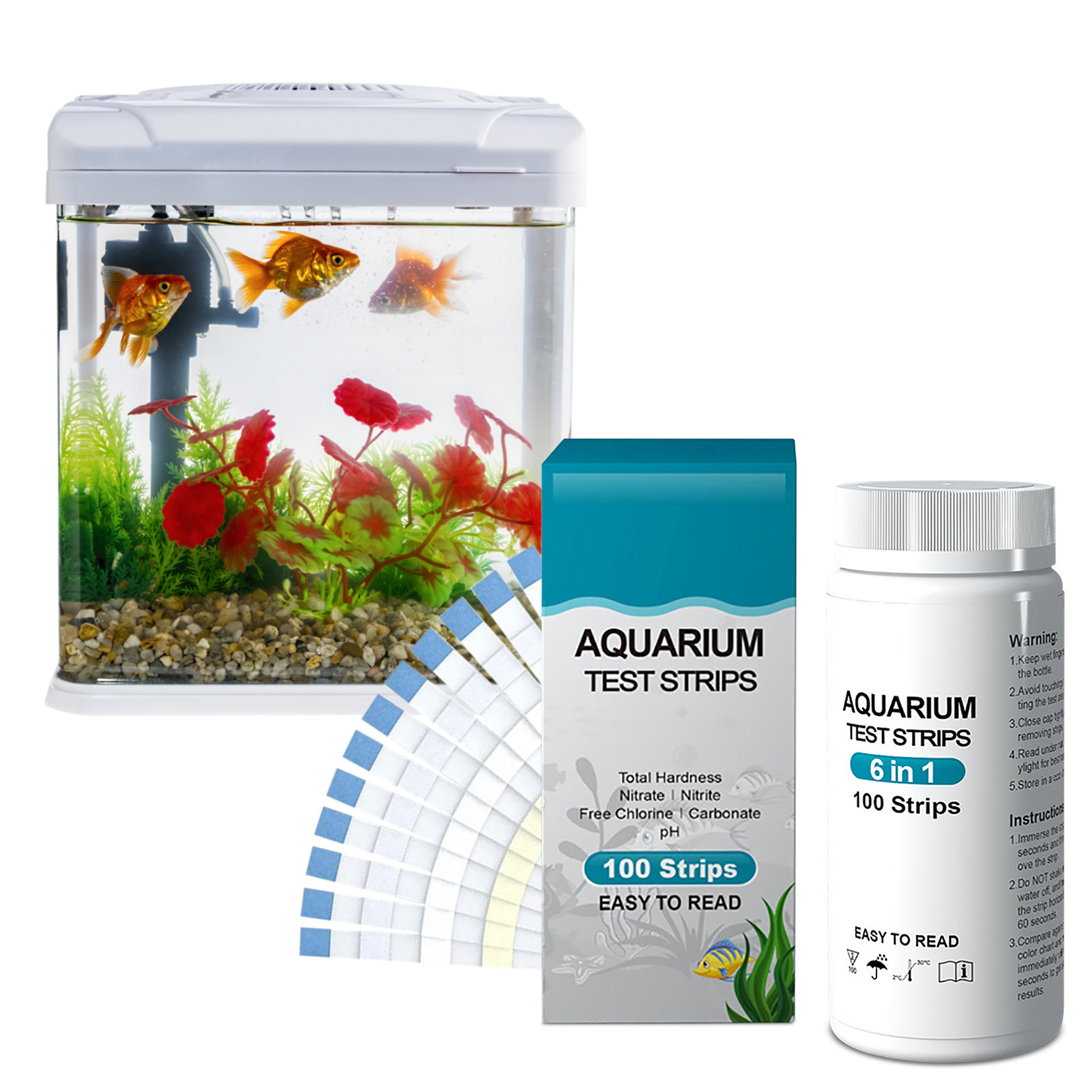 Water Testing Kit - 100 pçs 6-em-1 kit de tiras