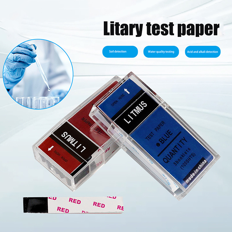 Ph Strip Test - 100 Tiras/Caixa de Papel Tímpano Vermelho/Azul