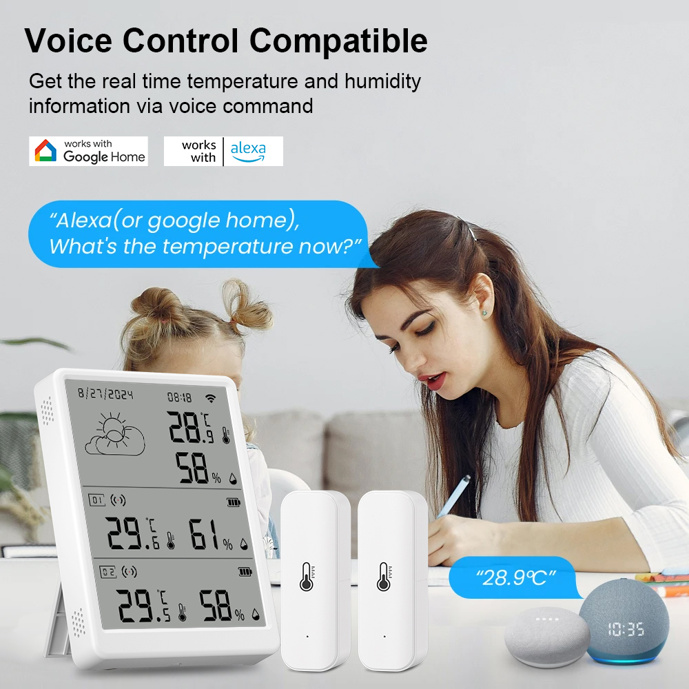 SMATRUL Tuya WiFi Sensor de um - Weather Station Indoor avaliação e preço